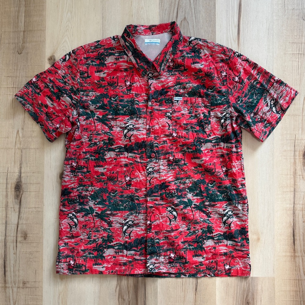 Columbia PFG Fishing Shirt Santa Vented Fishing Shirt Medium